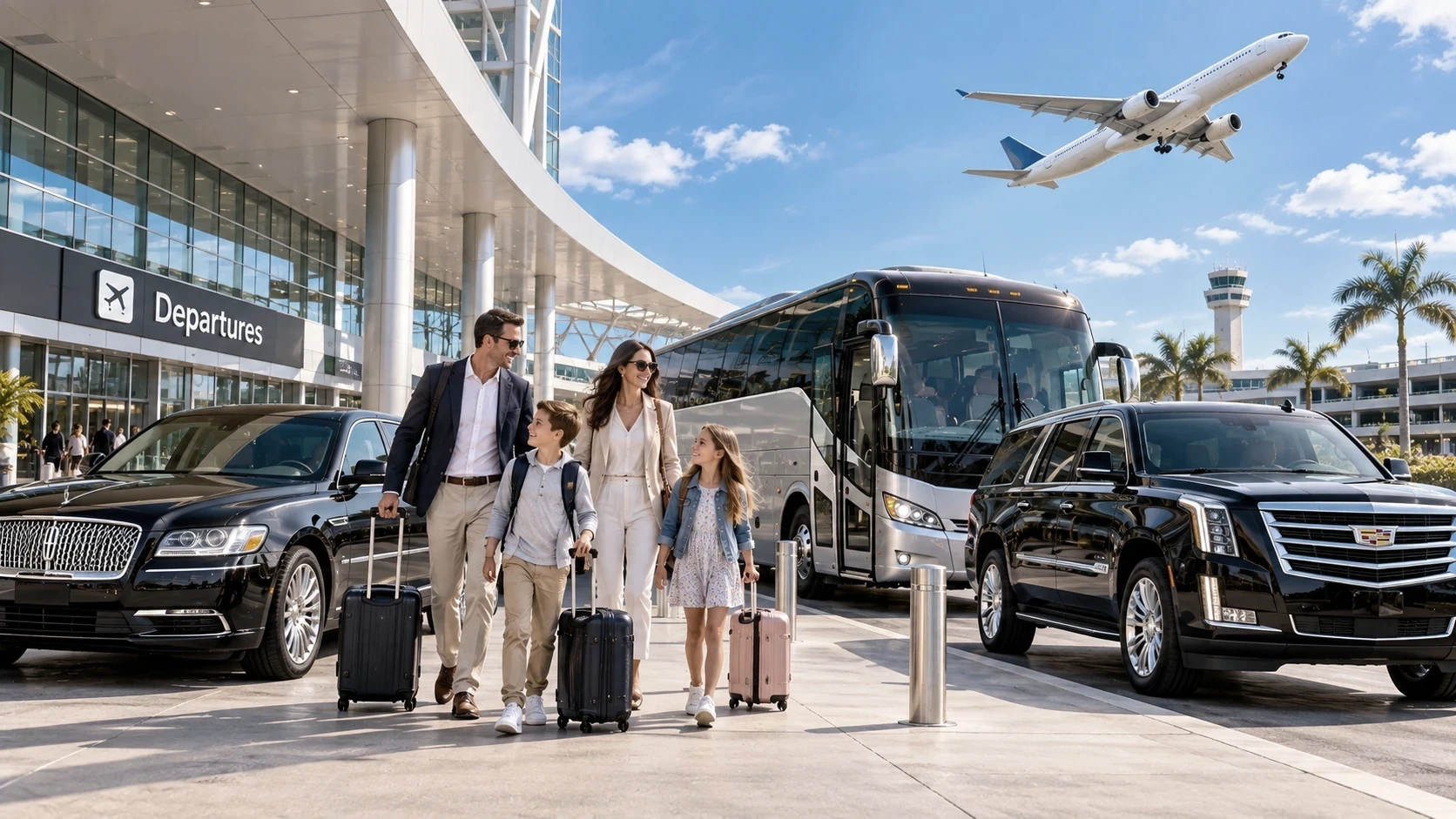 Group charter transportation at a Nashville area airport